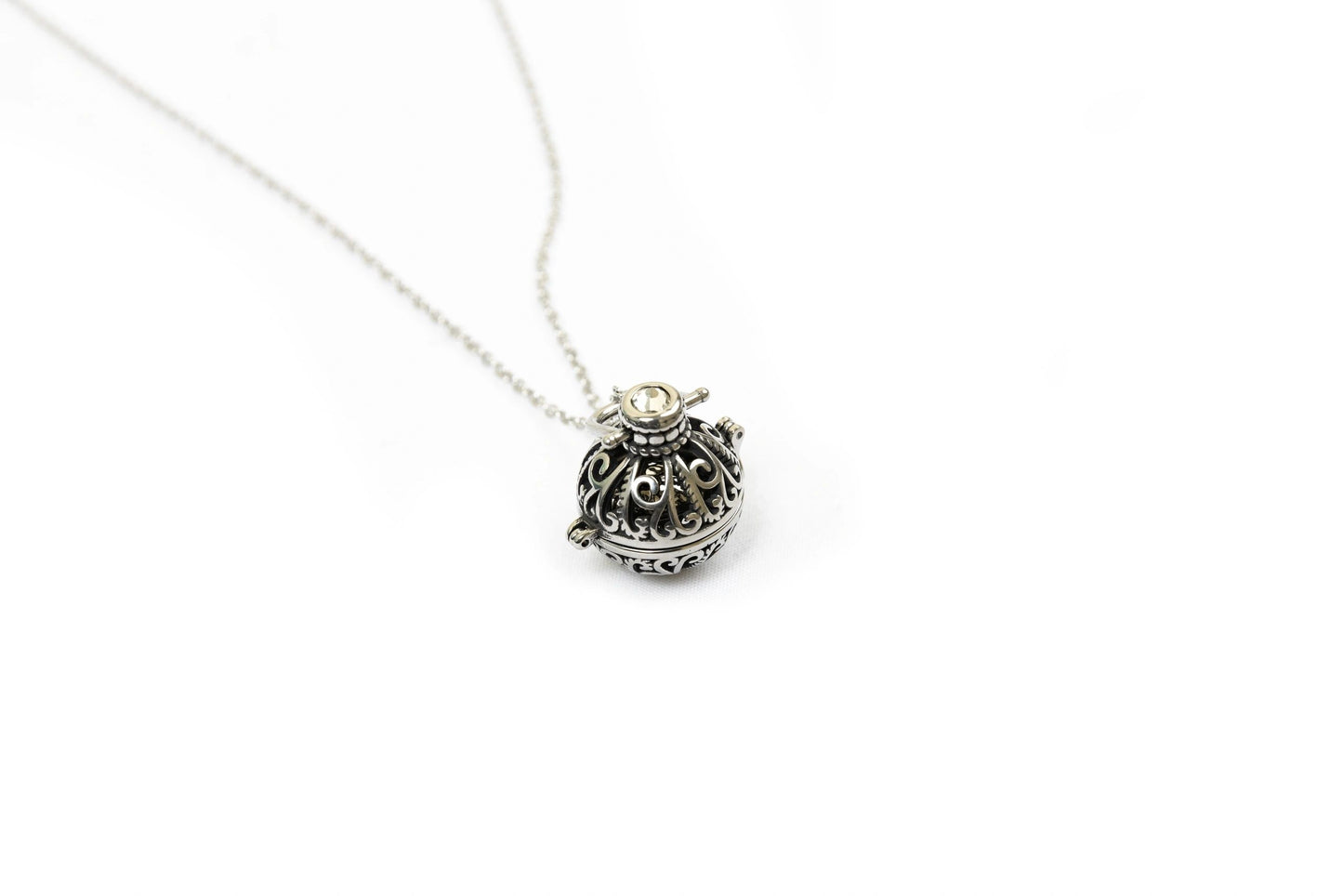 Hollow Round Cage Pendant Ash Keepsake
