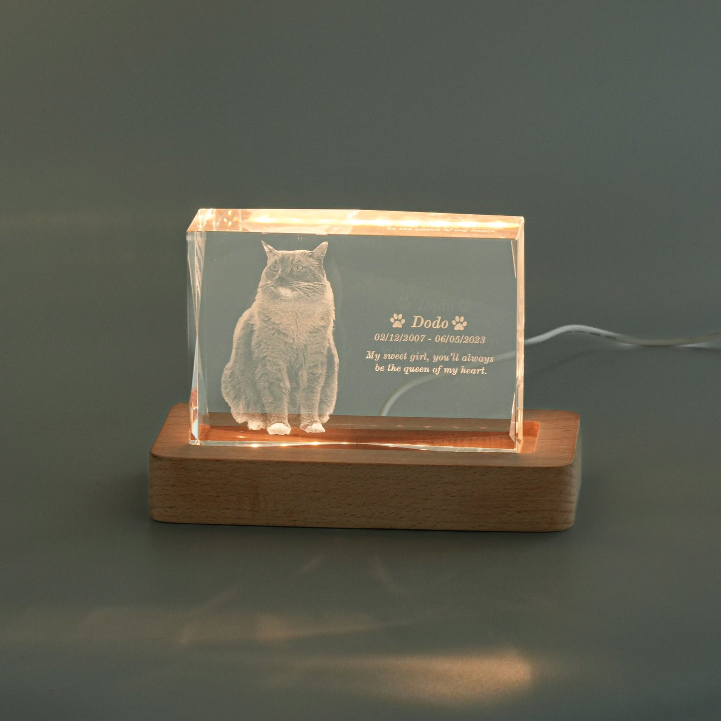 LED Crystal Memorial Light