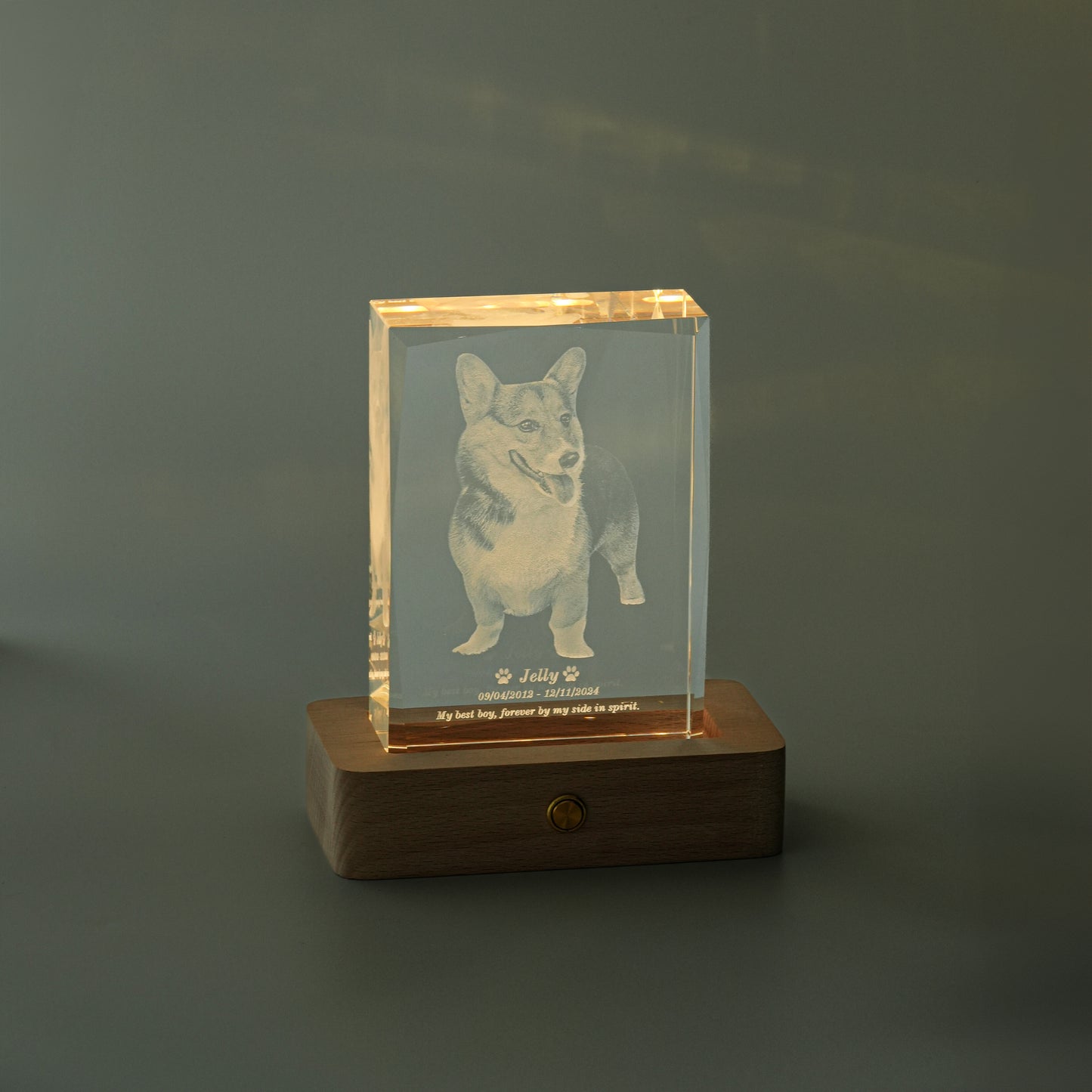 LED Crystal Memorial Light