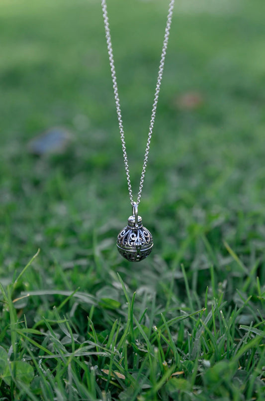 Hollow Round Cage Pendant Ash Keepsake